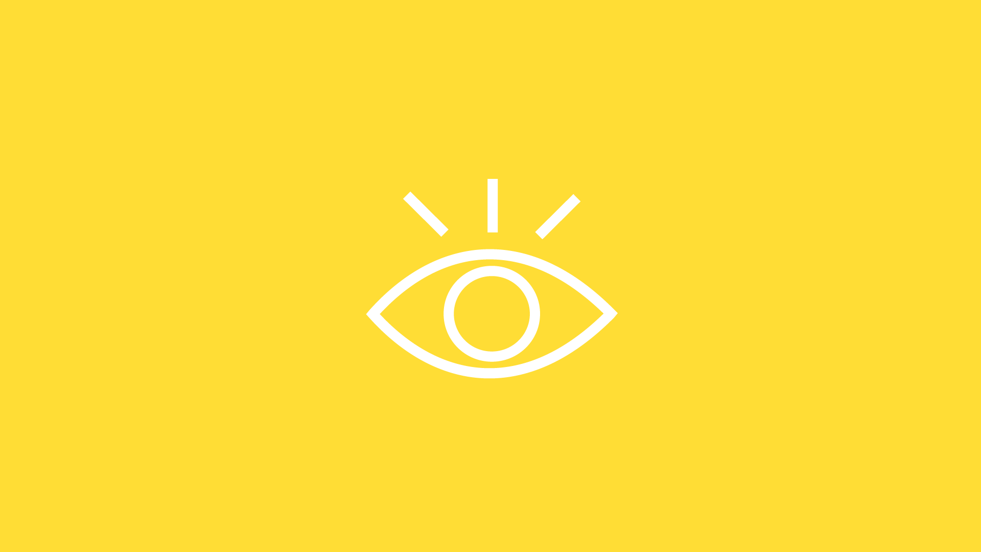 white eye icon on yellow background