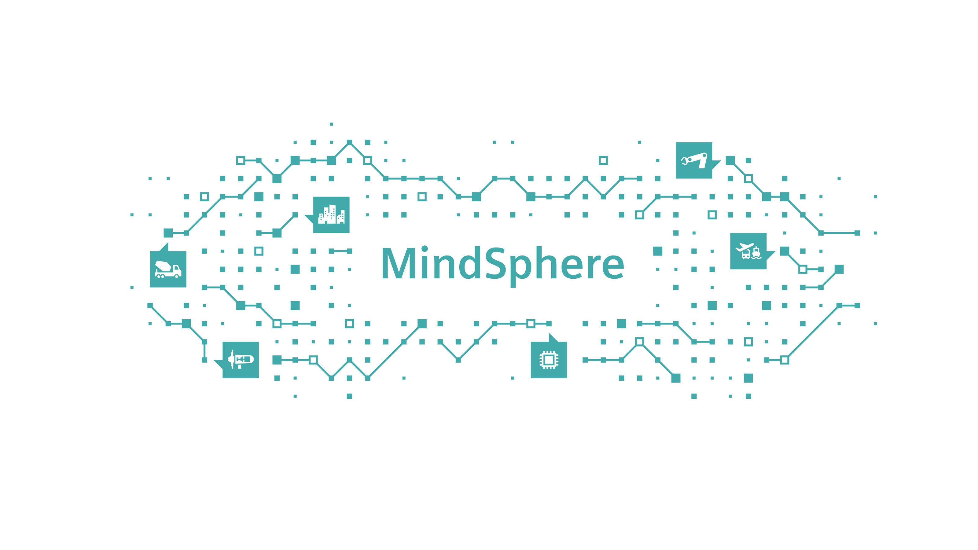 Siemens Mindsphere graphic: Rectangles connected by lines