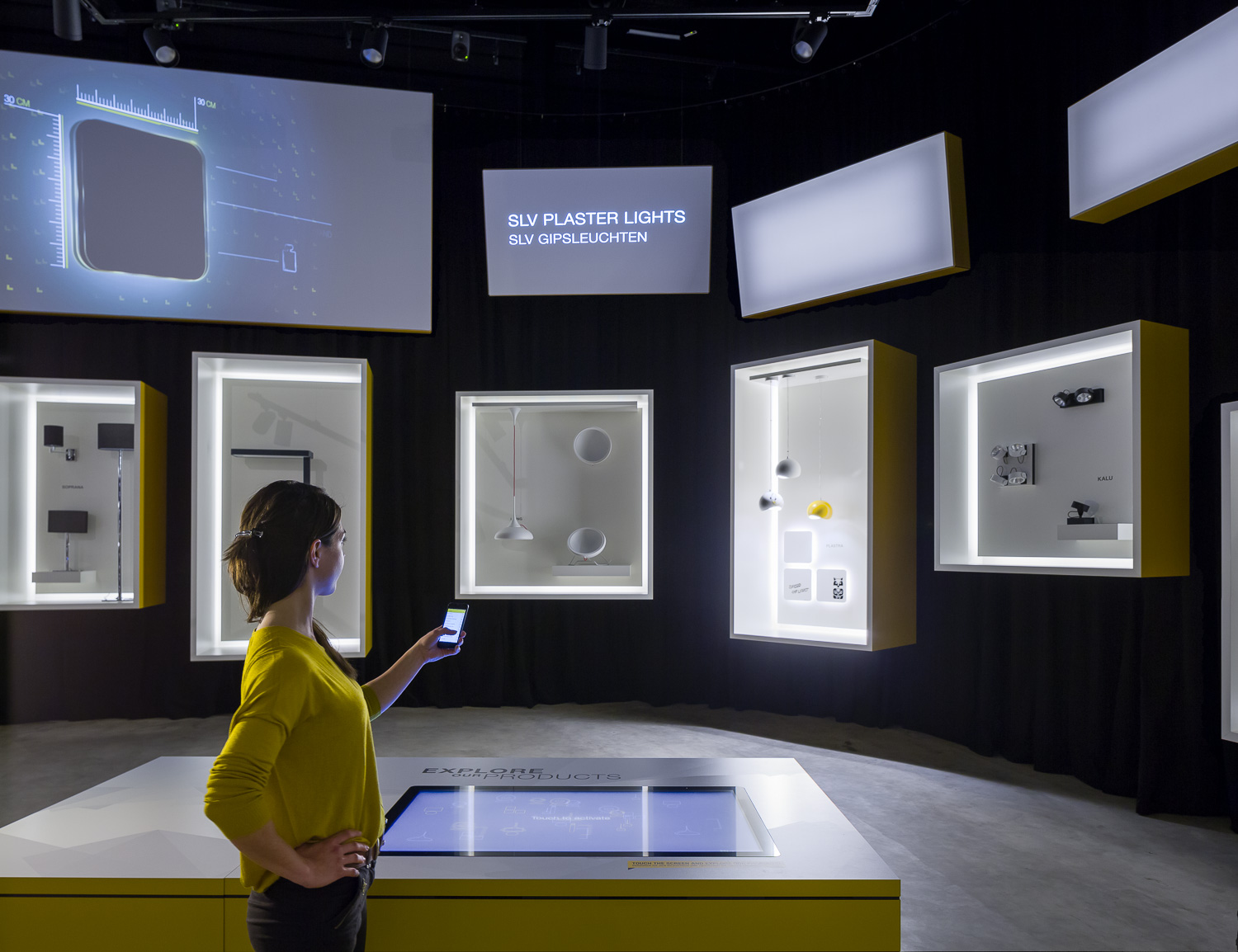 Photo SLV Visitorcenter Exhibition various light sources