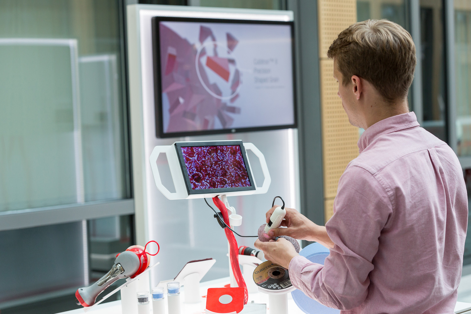 Visitor holds product to sensor and receives many informations
