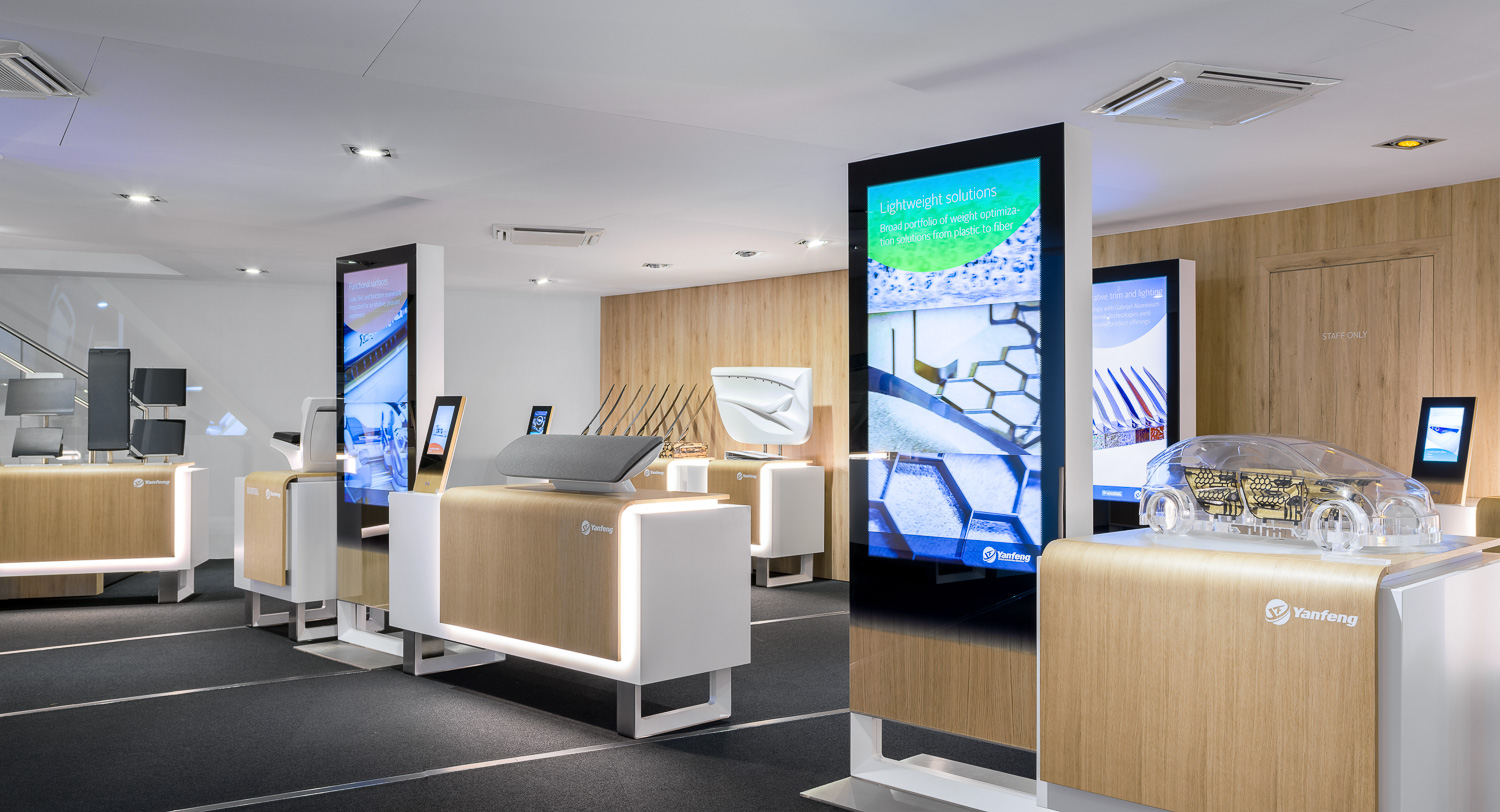 Exclusive living area with interactive models and exhibits