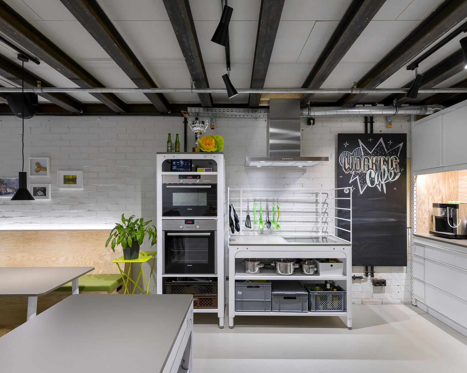 open kitchen with modern stove and oven